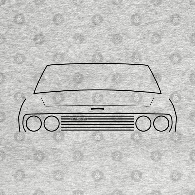 Jensen Interceptor classic car outline graphic (black) by soitwouldseem